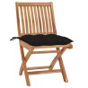 Chaises pliables de jardin avec coussins lot de 4 Teck solide 641718641718