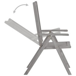 Chaises inclinables de jardin lot de 3 et coussins Bois acacia 641719641719