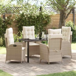 Ensemble de salle à manger pour jardin 5 pcs Beige polyrotin 641721641721