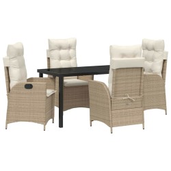 Ensemble de salle à manger pour jardin 5 pcs Beige polyrotin 641721641721