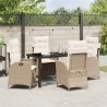 Ensemble de salle à manger pour jardin 5 pcs Beige polyrotin 641721641721
