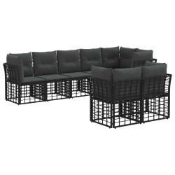 Ensemble de canapés d'extérieur Noir Polyester 641722641722