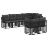 Ensemble de canapés d'extérieur Noir Polyester 641722641722