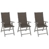 Chaises inclinables de jardin lot de 3 et coussins Bois acacia 641736641736