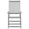 Chaises inclinables de jardin lot de 3 et coussins Bois acacia 641736641736