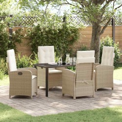 Ensemble de salle à manger pour jardin 5 pcs Beige polyrotin 641737641737
