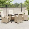 Ensemble de salle à manger pour jardin 5 pcs Beige polyrotin 641737641737