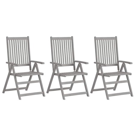 Chaises inclinables de jardin lot de 3 Gris Bois solide acacia 641738641738