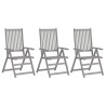 Chaises inclinables de jardin lot de 3 Gris Bois solide acacia 641738641738
