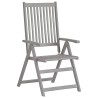 Chaises inclinables de jardin lot de 3 Gris Bois solide acacia 641738641738