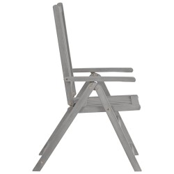 Chaises inclinables de jardin lot de 3 Gris Bois solide acacia 641738641738