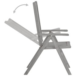 Chaises inclinables de jardin lot de 3 Gris Bois solide acacia 641738641738