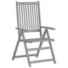 Chaises inclinables de jardin lot de 3 et coussins Bois acacia 641739641739