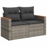 Salon de jardin 8 pcs avec coussins gris résine tressée 641745641745