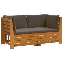 Ensemble de canapés d'extérieur avec coussin 2 Pièce Marron 641746641746