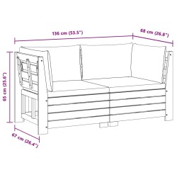 Ensemble de canapés d'extérieur avec coussin 2 Pièce Marron 641746641746