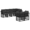 Ensemble de canapés d'extérieur 7 pcs Noir Polyester 641747641747