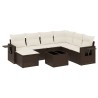 Salon de jardin 8 pcs avec coussins marron résine tressée 641750641750