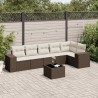 Salon de jardin avec coussins 7 pcs marron résine tressée 641751641751