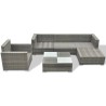 Salon de jardin 6 pcs avec coussins résine tressée gris 641752641752