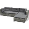 Salon de jardin 6 pcs avec coussins résine tressée gris 641752641752