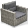 Salon de jardin 6 pcs avec coussins résine tressée gris 641752641752