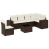 Salon de jardin avec coussins 7 pcs marron résine tressée 641760641760