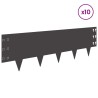 Bordure de Pelouse 10 pcs 100 x 30 cm Acier Noir 641763641763