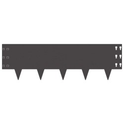Bordure de Pelouse 10 pcs 100 x 30 cm Acier Noir 641763641763