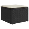 Salon de jardin 7 pcs avec coussins noir résine tressée 641765641765