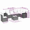 Salon de jardin 7 pcs avec coussins noir résine tressée 641767641767