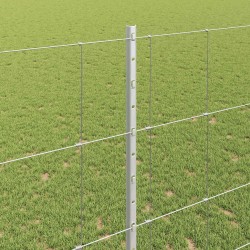 Clôture sauvage extérieure avec poteaux 25 x 1,4 m Argenté 641769641769