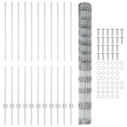 Clôture sauvage extérieure avec poteaux 25 x 1,4 m Argenté 641769641769