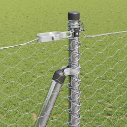 Clôture hexagonale avec base en béton 25 x 1,6 m Argenté Maille 641788641788