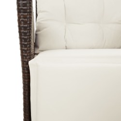 Ensemble à manger de jardin 5 pcs et coussins marron poly rotin 641792641792