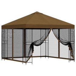 Abri de jardin avec parois 3 x 3 m Taupe Polyester et Acier 641796641796
