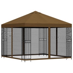 Abri de jardin avec parois 3 x 3 m Taupe Polyester et Acier 641796641796