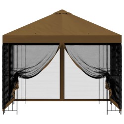 Abri de jardin avec parois 3 x 3 m Taupe Polyester et Acier 641796641796