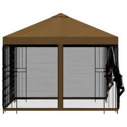 Abri de jardin avec parois 3 x 3 m Taupe Polyester et Acier 641796641796