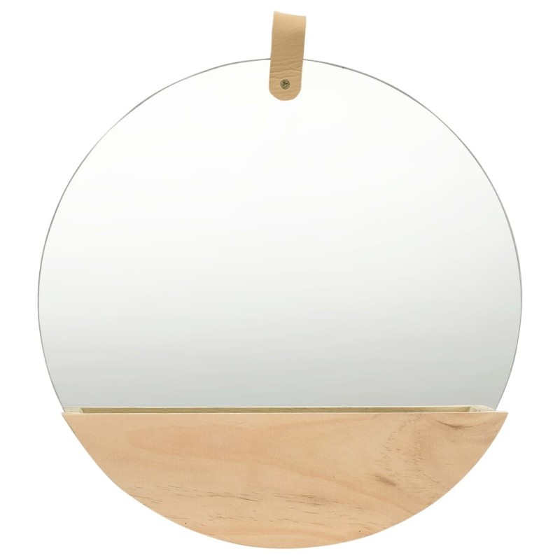 322801 Wall Mirror Solid Pinewood 35 cm 641799641799