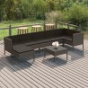 Salon de jardin 8 pcs avec coussins résine tressée gris 641807641807
