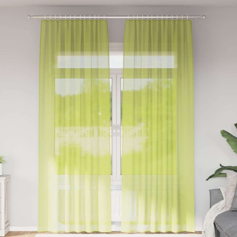 Rideaux en voile à œillets 2 pcs vert pomme 641810641810