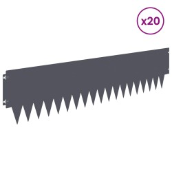 Bordure de Pelouse 20 pcs 103 x 25 cm métal Anthracite 641824641824