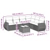 Salon de jardin 7 pcs avec coussins noir résine tressée 641826641826
