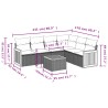 Salon de jardin 7 pcs avec coussins noir résine tressée 641828641828