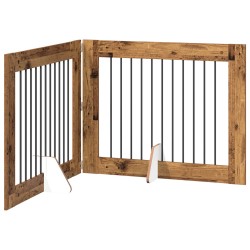 Porte de chien pliable avec supports 2 pcs Bois ancien 200,5 cm 641835641835
