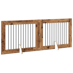 Porte de chien pliable avec supports 2 pcs Bois ancien 200,5 cm 641835641835