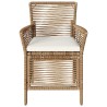 Chaise d'Extérieur avec coussin 4 pcs Beige et crème polyrotin 641838641838