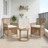 Chaise d'Extérieur avec coussin 2 pcs Beige et crème polyrotin 641839641839