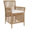 Chaise d'Extérieur avec coussin 2 pcs Beige et crème polyrotin 641839641839